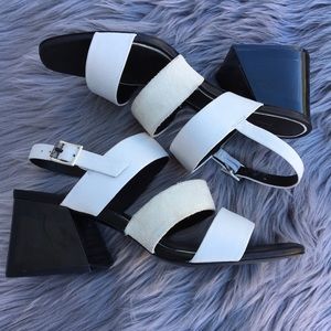 Rag & bone White Black Lucite heel Strappy Heels